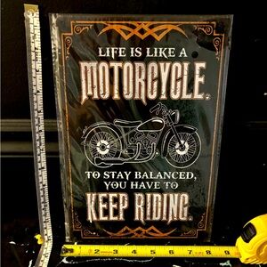 🌅3/$20 Retro Metal Sign - 8” x 12” Tin Sign - Vintage Look - Motorcycle